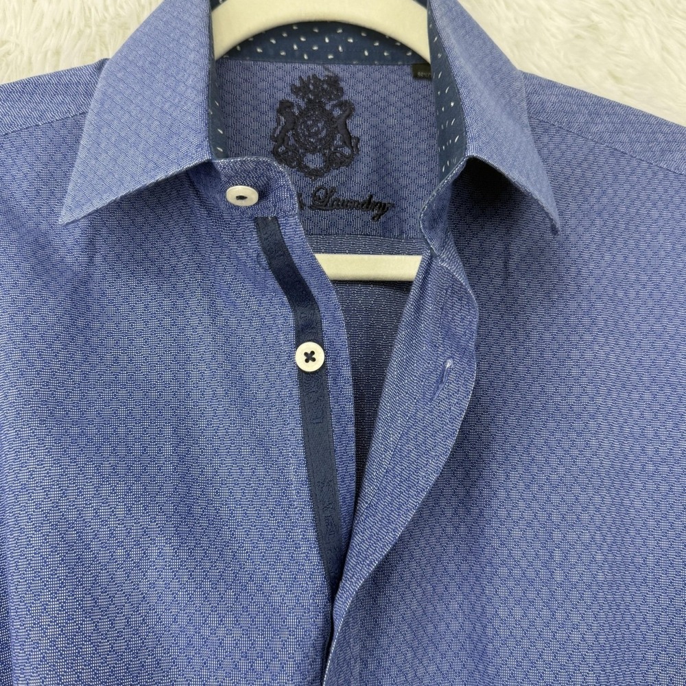 English Laundry Men's Long Sleeve Button Up Logo Flip Cuff Shirt Size 15 - 32/33 - Picture 7 of 12